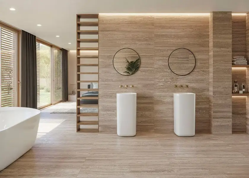 Kamar Mandi dengan Sentuhan Cat Tembok Warna Cream